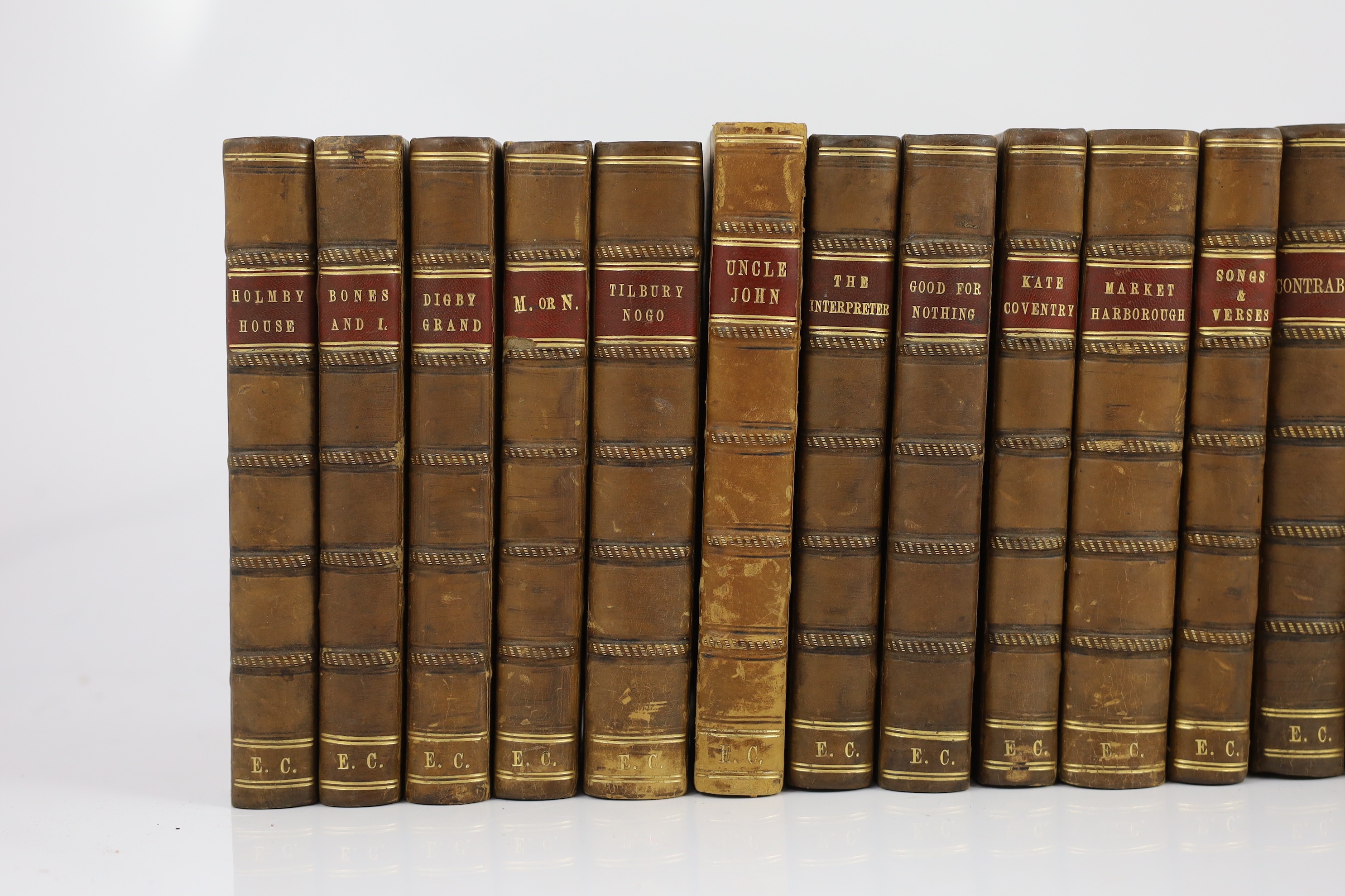 Whyte, Melville, G.J. - (Collected Novels), 17 vols. contemp. half calf and marbled boards, gilt-decorated and panelled spines with maroon labels, cr.8vo. (ca.1900)